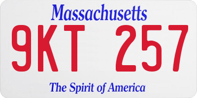 MA license plate 9KT257