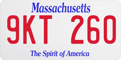 MA license plate 9KT260