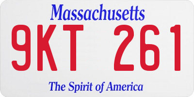 MA license plate 9KT261