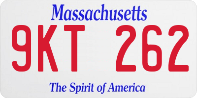 MA license plate 9KT262