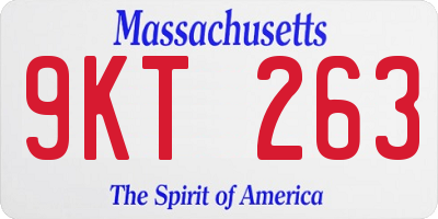 MA license plate 9KT263