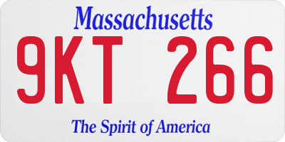 MA license plate 9KT266