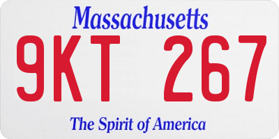 MA license plate 9KT267