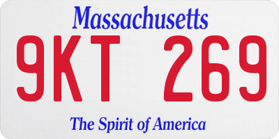 MA license plate 9KT269