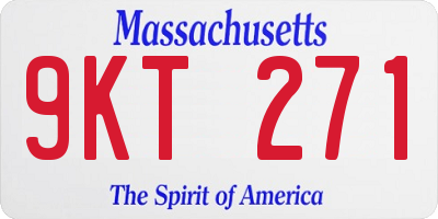 MA license plate 9KT271