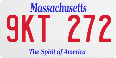MA license plate 9KT272