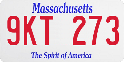 MA license plate 9KT273