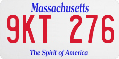 MA license plate 9KT276