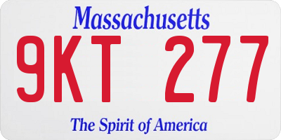 MA license plate 9KT277