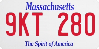 MA license plate 9KT280