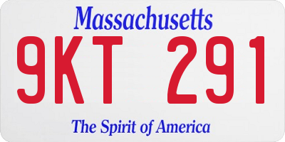 MA license plate 9KT291