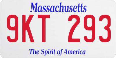 MA license plate 9KT293