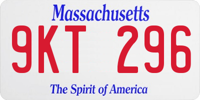 MA license plate 9KT296