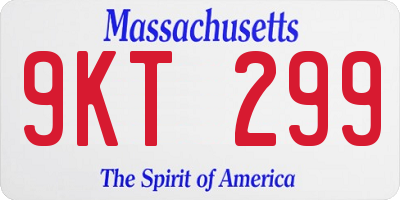 MA license plate 9KT299