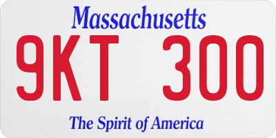 MA license plate 9KT300