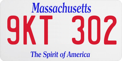 MA license plate 9KT302