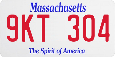 MA license plate 9KT304