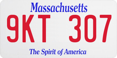MA license plate 9KT307