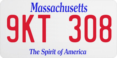 MA license plate 9KT308