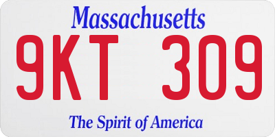 MA license plate 9KT309