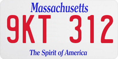 MA license plate 9KT312