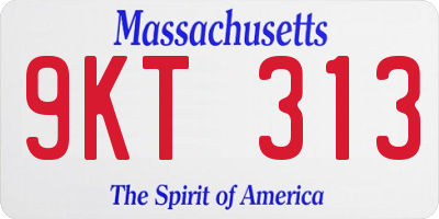 MA license plate 9KT313