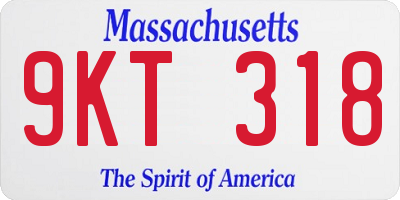 MA license plate 9KT318