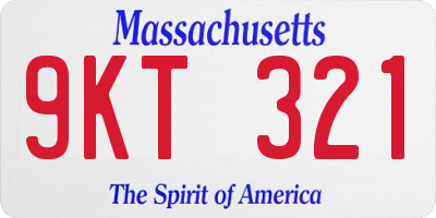 MA license plate 9KT321
