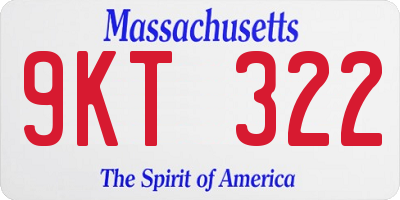 MA license plate 9KT322