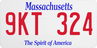 MA license plate 9KT324