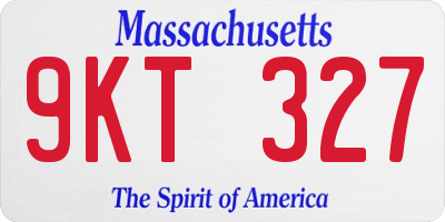 MA license plate 9KT327