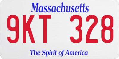 MA license plate 9KT328