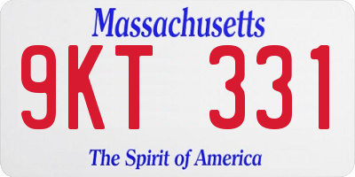 MA license plate 9KT331