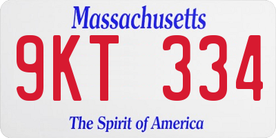 MA license plate 9KT334