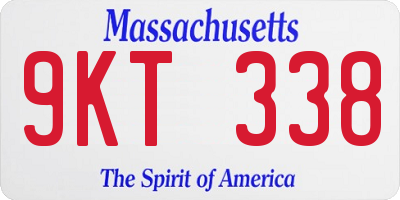 MA license plate 9KT338