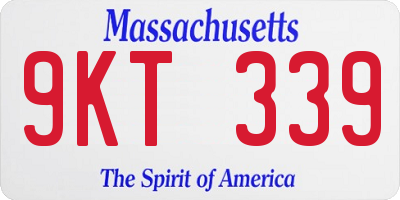 MA license plate 9KT339