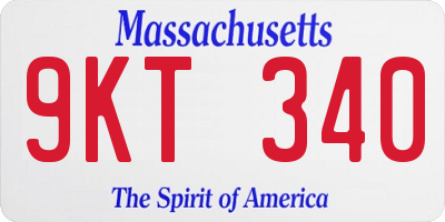 MA license plate 9KT340