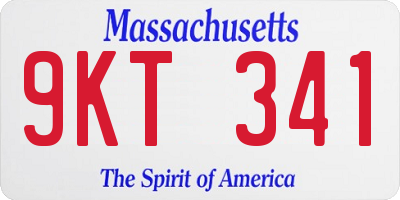 MA license plate 9KT341