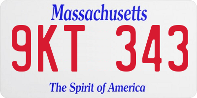 MA license plate 9KT343