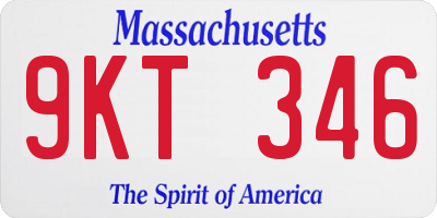 MA license plate 9KT346