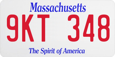 MA license plate 9KT348