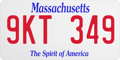 MA license plate 9KT349