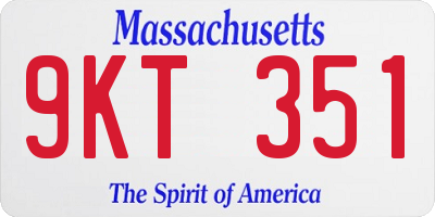 MA license plate 9KT351