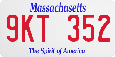 MA license plate 9KT352