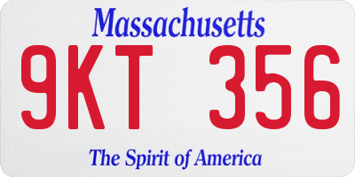 MA license plate 9KT356