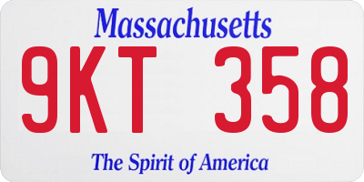 MA license plate 9KT358