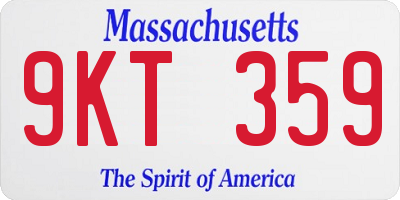 MA license plate 9KT359