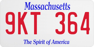 MA license plate 9KT364