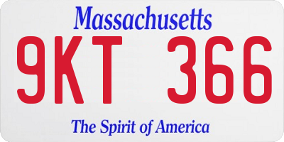 MA license plate 9KT366