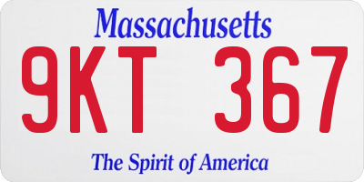 MA license plate 9KT367
